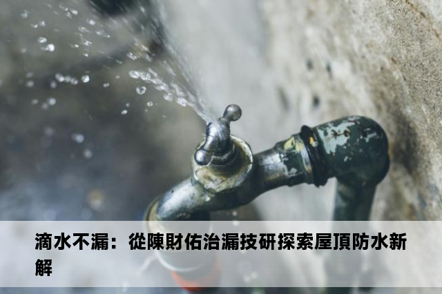 滴水不漏：從陳財佑治漏技研探索屋頂防水新解