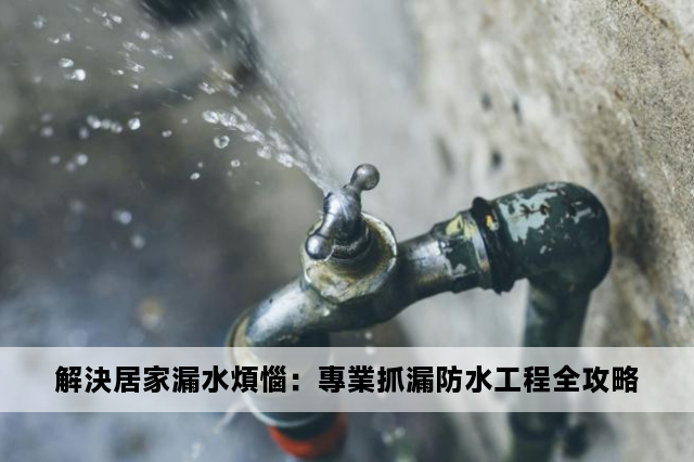 解決居家漏水煩惱：專業抓漏防水工程全攻略