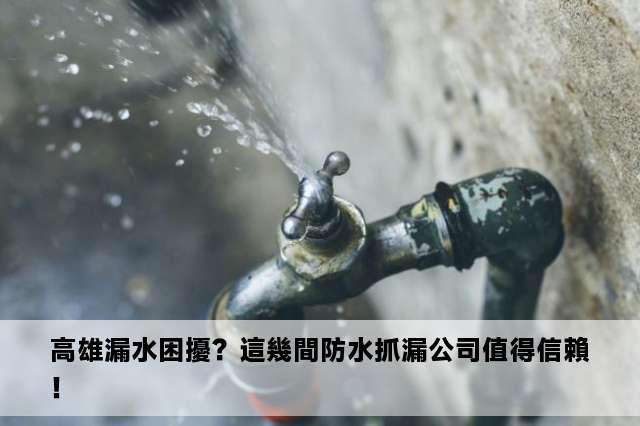 高雄漏水困擾？這幾間防水抓漏公司值得信賴！